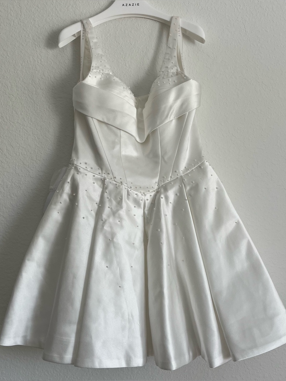 🆕 Azazie Zelina Pearl Mini Dress - Picture 8 of 14